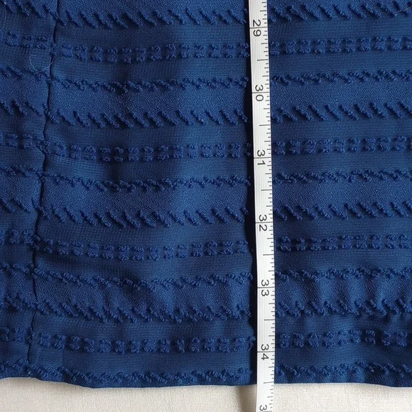 Ann Taylor Textured Semi-Sheer Mini Dress XS Blue Striped Lined  50off3 - Picture 7 of 7